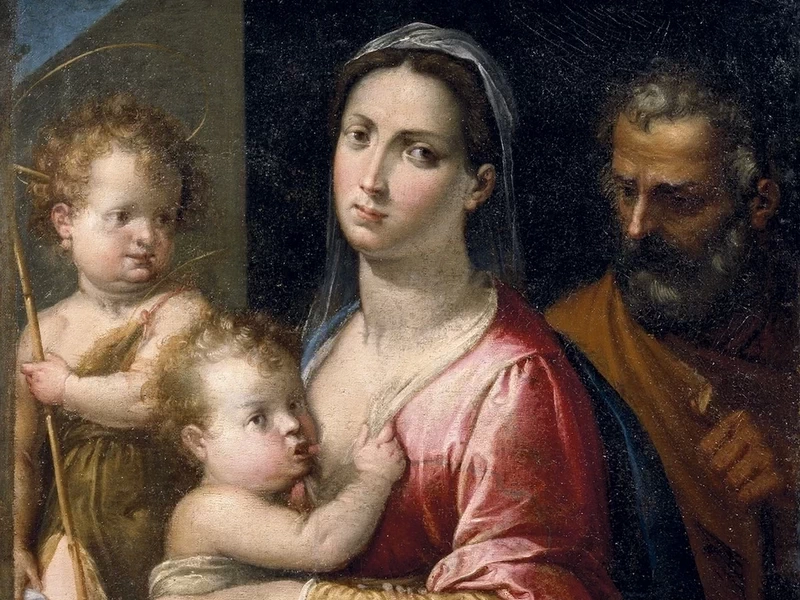 1544-Stefano Pieri - Sacra Famiglia con San Giovannino - attribuito